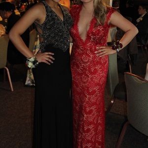 Red Lace Jovani Gown